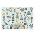 thumbnail image 1 of Cartoon Cutting Board, Hand Drawn Fox Bunny and Bear with Human Clothing Scandinavian Style Cartoon Motifs, Decorative Tempered Glass Cutting and Serving Board, Large Size, Multicolor, by Ambesonne, 1 of 1