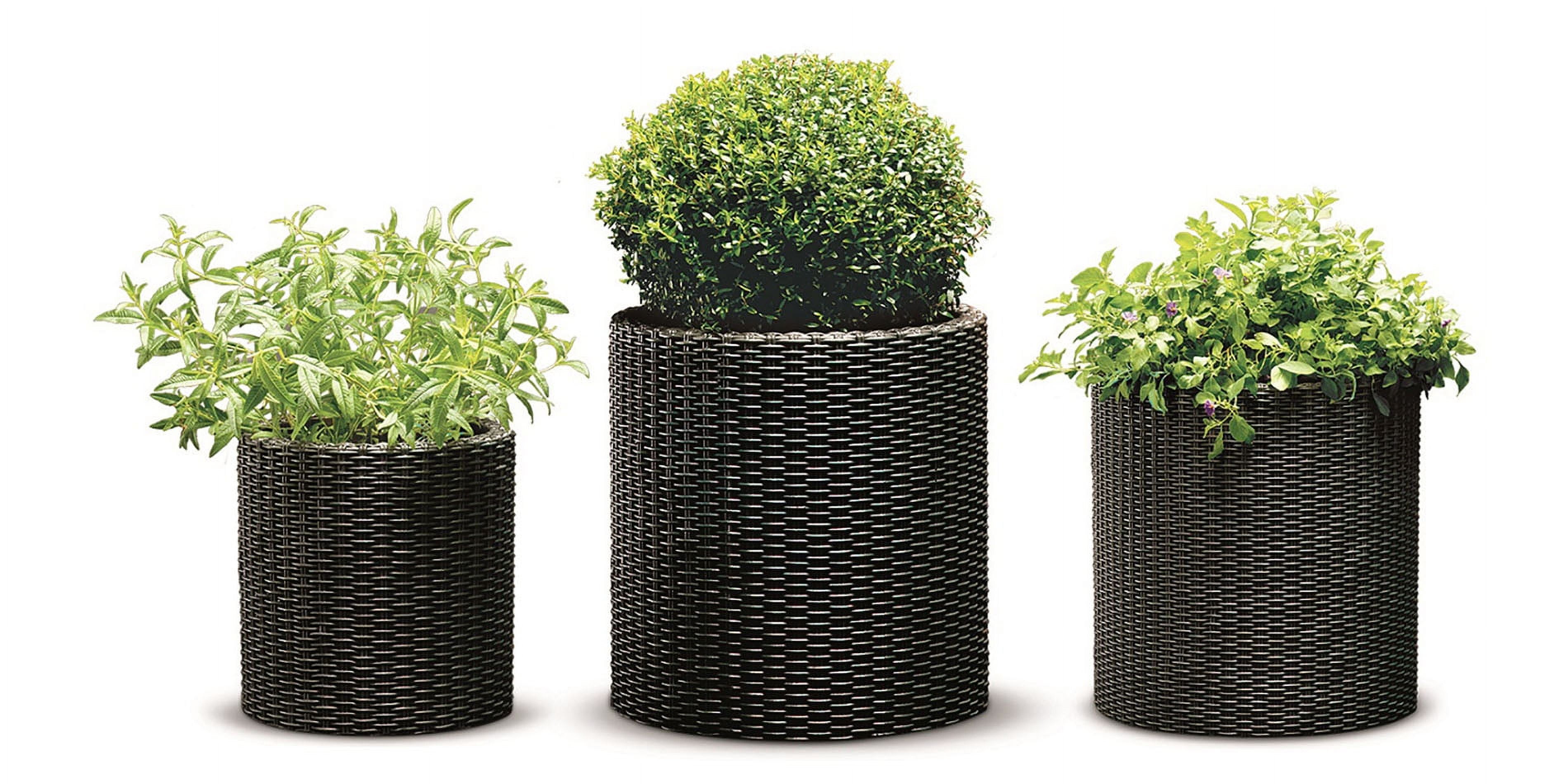 Rusty Outdoor Pots Set of 3- Plastic Planter