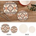 thumbnail image 4 of SKYSONIC 2 pcs Tribal Geometric Ethnic Pot Holders Trivets, Heat Resistant Trivets,Nordic Stripes Oriental Cotton Thread Weave Mats for Hot Pads Pans Pot Bowl Teapot, 4 of 7