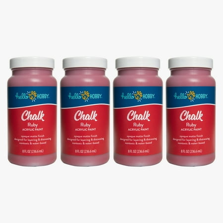 Hello Hobby 8oz Chalk Pnt Ruby 4PK