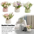thumbnail image 3 of Flores artificiales ramo de boda Cateissary maceta falsa cuerda de cáñamo hermosa Navidad hogar telón de fondo decoración de Flores artificiales Olla morada/blanca, 3 of 6