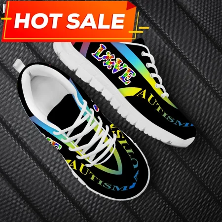 

Woman Flats Shoes Autism Awareness Design For Girls Personalized Walking Shoes Female Wear-resistant Sport Sneakers