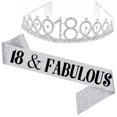 thumbnail image 5 of SPRING PARK Birthday Sash Rhinestone Tiara Crown Set for Party Supplies Decorations, 5 of 6