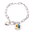 thumbnail image 1 of Bracelet Chaîne Cœur Égalité Arc-en-Ciel Identification de Genre Bijou Charme Mode, 1 of 3