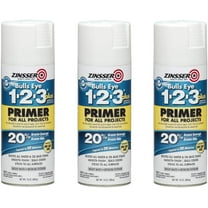 Zinsser Bulls-Eye 1-2-3 White Primer 12 oz Spray Paint, 3 Pack