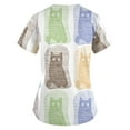 thumbnail image 3 of BDPORKAS Cartoon Scrub Tops for Women with Pockets Cute Cat Print V-Neck Scrubs Soft Comfortable Nursing Uniform Workwear, 3 of 3