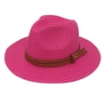 thumbnail image 4 of AirLoni Panama Hats For Women UPF 50+ Sun Wide Brim Packable Foldable Lightweight Breathable Bucket Hat Summer Sun Hats For Outdoor Travel Gardening Solid Color Hot Pink,One Size, 4 of 5