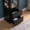 thumbnail image 2 of Elegant Mirror Curio 2 Clear Glass Shelves Floating Effect, LED Display Cabinet, 2 of 6