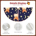 thumbnail image 4 of Daiia Corgi Lying With Moons And Stars Drawing Merry Christmas Tree Skirt , Xmas Large Lace-up Tree Skirt, Santa Snowflakes Rustic Home Decorations New Year Party Farmhouse Decor-36", 4 of 7