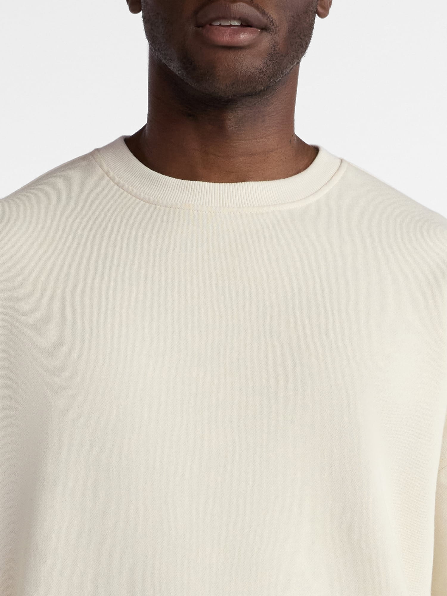 No Boundaries All Gender Fleece Crewneck Sweatshirt with Long Sleeves, Men's and Big Men’s