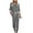 Gray, variant on jsaierl Sweatsuits for Women Set 2 Piece Casual Crew Neck Sweatshirt and Drawtring Sweatpant Sets Color Block Tracksuit Lounge Outfit