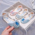 thumbnail image 5 of WERYOUNG Girls Sandals Summer New Fashion Versatile Pearl Bow Flat Sole Princess Shoes Baby Versatile Party School Sandal,Blue,4.5-5 Years, 5 of 8