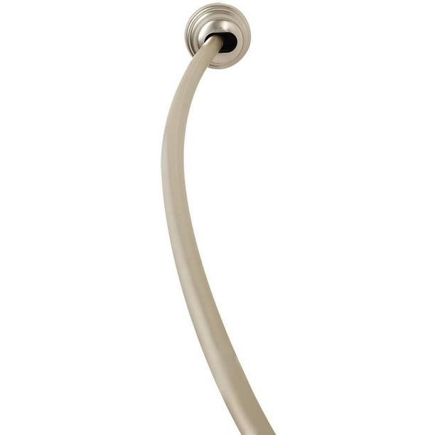 Zenna Home Neverrust Aluminum Tension Curved Shower Rod Satin Nickel Com - Neverrusttm 72 Adjustable Curved Tension Shower Curtain Rod