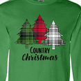 thumbnail image 4 of Inktastic Country Christmas Plaid Trees Long Sleeve T-Shirt, 4 of 5
