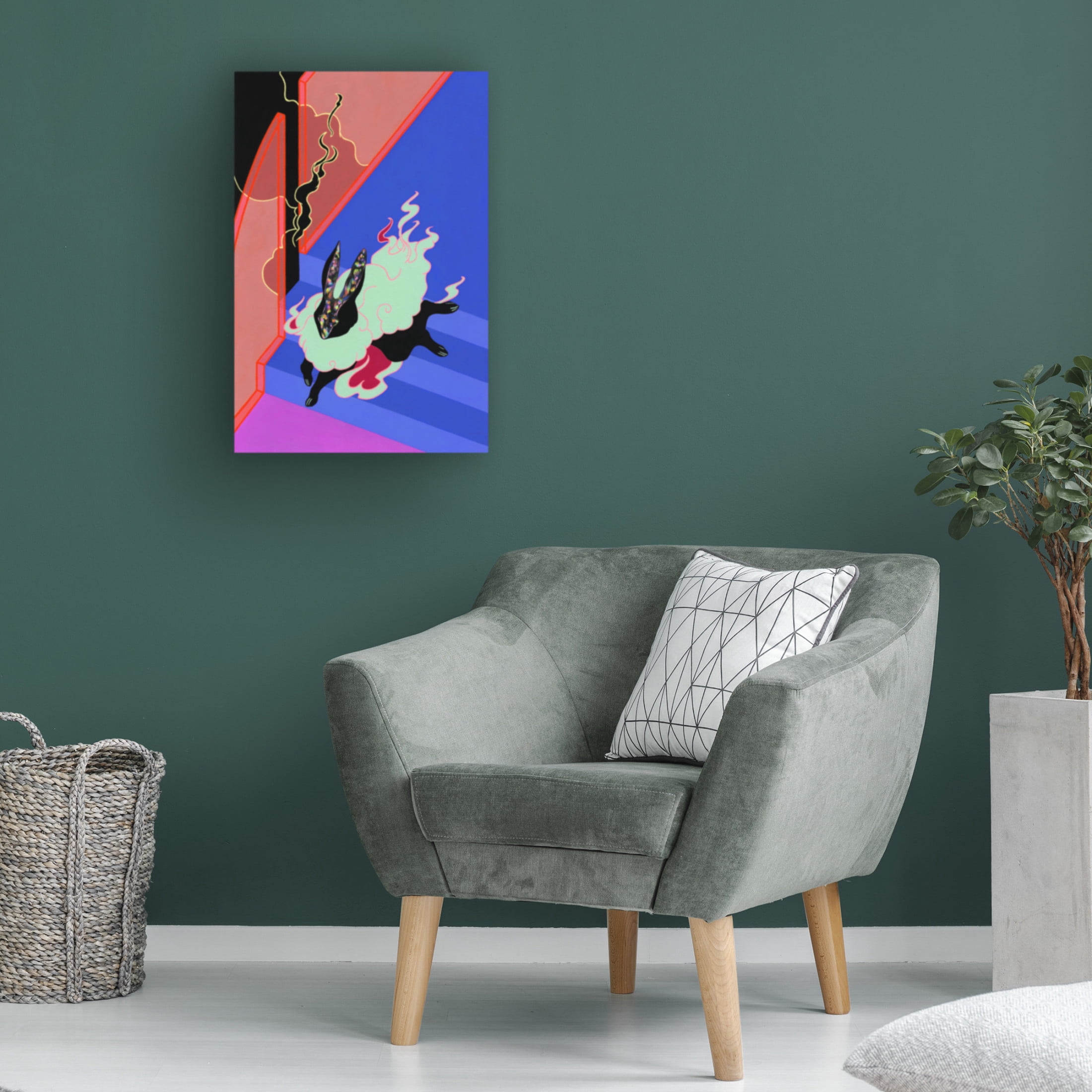 Tsz Kam 'Running Hare, 2019' Canvas Art - 16 x 24 Inches