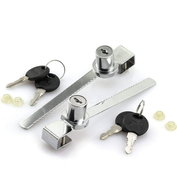 shiyou-2-Pack Glass Lock Terrarium Showcase Display Case Cabinet Sliding Glass Push Door Locks Furniture Hardware Universal Key Type Sawtooth Lock