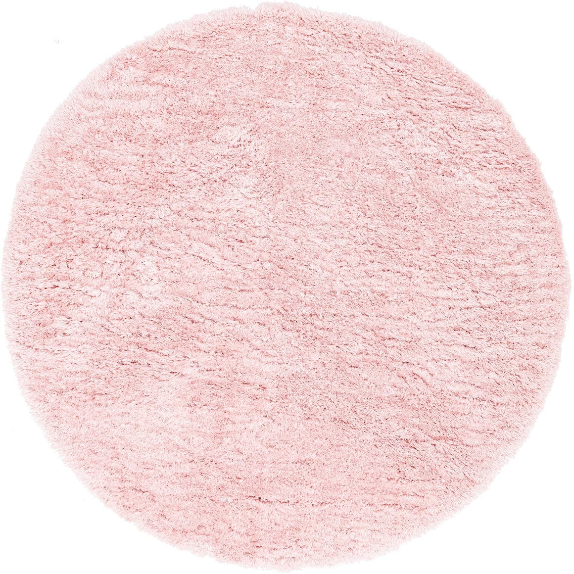 Infinity Collection Solid Shag Round Rug by ‚Äì Pink 8' Round HighPile Plush Shag Rug