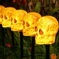 thumbnail image 4 of 5 Luces Solares Estaca Calavera Halloween Lámparas Impermeables para Al Aire Libre, 4 of 6
