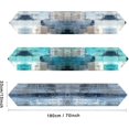 thumbnail image 2 of Modern Art Table Runner Farmhouse Style Burlap Table Runner Turquoise and Gray Abstract Art Painting Teal Table Runners for Farmhouse Kitchen, Dinner, 2 of 3