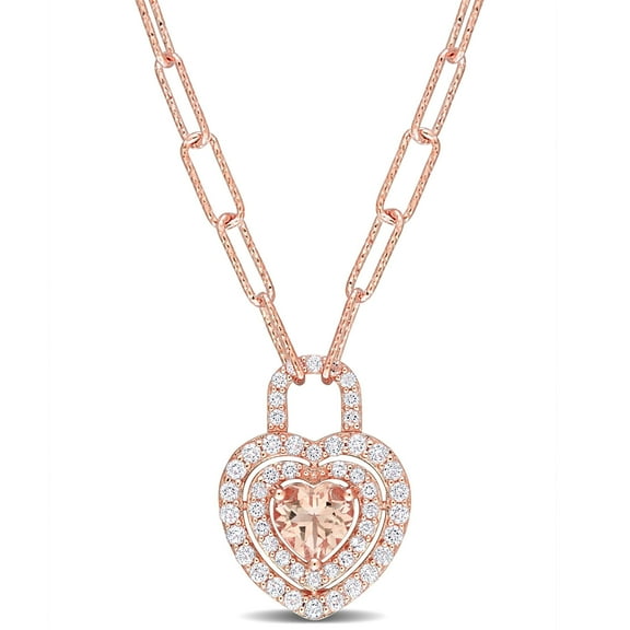 Everly Women's Morganite and Topaz Rose Gold Plated Necklace