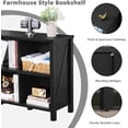 thumbnail image 5 of Joaxswe 62" Long 2-Tier Bookcase, Extra Large Wooden Freestanding Display Bookshelf for Home Office Living Room, Black, 5 of 8