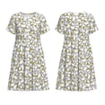 thumbnail image 3 of Bixox Robe d'Été à Manches Courtes pour Femmes Robe Ample Longueur Genou avec Poches-Ducky, 3 of 7