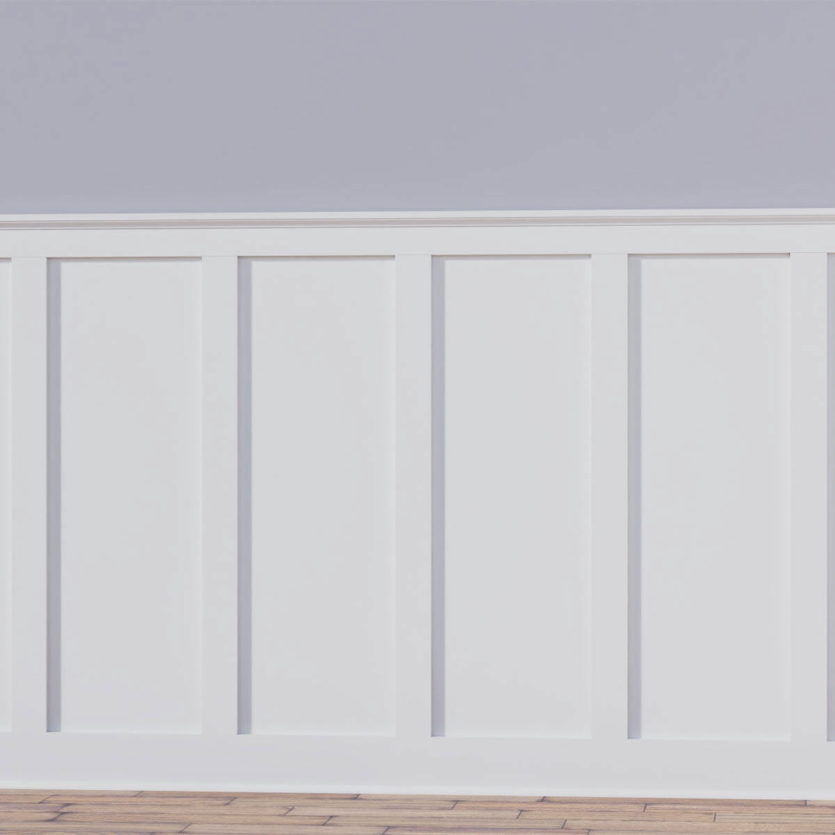 56" Height with 12" to 15" Wide Adjustable Wall Panels, Deluxe Shaker 8' PVC Wainscoting Kit, (for heights up to 56"H)