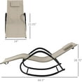 thumbnail image 2 of PINDEE Rocking Chair, Zero Gravity Patio Chaise Sun Lounger, Outdoor Rocker, UV Water Resistant, Pillow for Sunbathing, Lawn, Garden or Pool,Feel comfortable, Light Brown, 2 of 7
