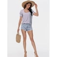 thumbnail image 2 of Tops for Women Summer Casual Ruffle Trim Sleeve Square Neck T Shirts, 2 of 6