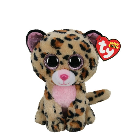 Ty Beanie Boo Lacey The Leopard 6" Plush (Glittery Eyes)