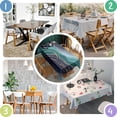 thumbnail image 5 of Blue Green Gold Marble Pattern Rectangle Tablecloth 60"x120",Waterproof Polyester Rectangle Table Cloth, Wipeable Spillproof Polyester Tablecloth for Dining, Camping, Indoor and Outdoor, 5 of 6