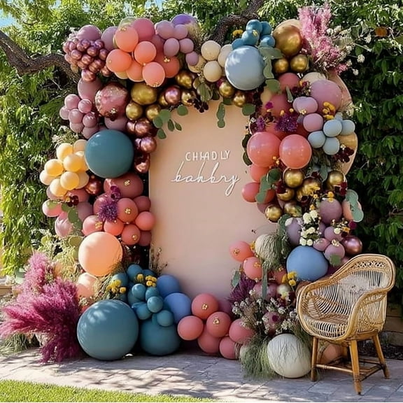 Pastel Balloon Arch Garland Kit Pink Purple Blue Balloons for Wildflower Baby Shower Birthday Garden Tea Spring Party Decorations