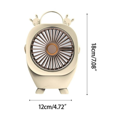 

2023 Portable Soft And Cute Desktop Desktop Two Speed High Wind Charging Fan Dormitory Silent And Compact Fan