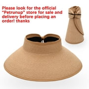 Straw Visors for Women, UPF50  Wide Brim Foldable Summer Beach Sun Hat, Provides Perfect UV Protection for Ladies