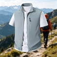 thumbnail image 2 of QSAWXQZ Men's Water Proof Vest Collar Zip up Sleeveless Lightweight Jacket with Pockets for Outdoor Hiking 5XL, 2 of 8