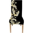 thumbnail image 4 of Abstract Wild Flower Dining Chair Covers Set of 4 Wild Flowers on a Black in Graphic Style Parson Chair Slipcover Removable Washable Chair Protector, 4 of 5