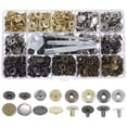 thumbnail image 1 of 1 Set Leather Snap Fasteners Kit Metal Snap Buttons Press Studs for Clothes Bags, 1 of 9