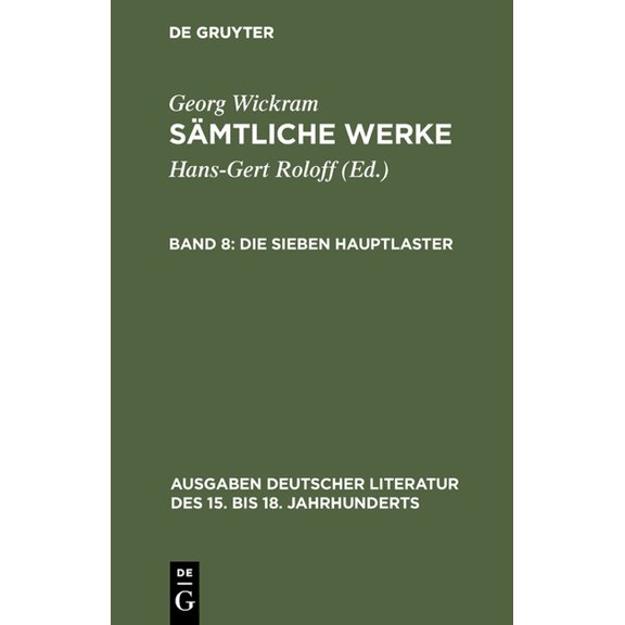 Sämtliche Werke, Band 8, Die sieben Hauptlaster, (Hardcover)