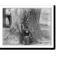thumbnail image 2 of Historic Framed Print, [Gigantic oak tree on the Tejon Ranch, Kern county, Calif.; Indian man, woman and small girl in front of the tree], 17-7/8" x 21-7/8", 2 of 9