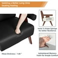 thumbnail image 2 of Coewske Modern Comfy Accent Chair Faux Leather Comfy Leisure Arm Chair w/ Wood Frame Home Office Black, 2 of 8