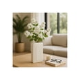 thumbnail image 4 of Elegant Rectangular Vase for Living Room Decor and Home Accents - Modern Decorative Flower Vase for Room, Bedroom or Office Display - Perfect for House and Entryway Table Styling - 7", White, 4 of 15