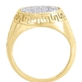 thumbnail image 5 of Real 10K Yellow Gold & Cubic Zirconia Greek Key Dome Frame 16mm Pinky Ring Band, 5 of 6