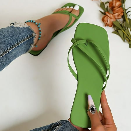 

YanHoo Flip Flops for Women Girls Thong Slide Sandals - Summer Dressy Bohemian Travel Flat Sandals Cute Low Wedge Summer Open Toe Sandal Shoes
