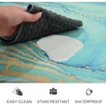 thumbnail image 4 of Kitchen Rugs and Mats Set of 2 Teal Marble Gold Anti Fatigue Mat PVC Non Slip Turquoise Foam Cushioned Kitchen Mats for Floor Dining Room Home Office Sink Laundry, 4 of 6