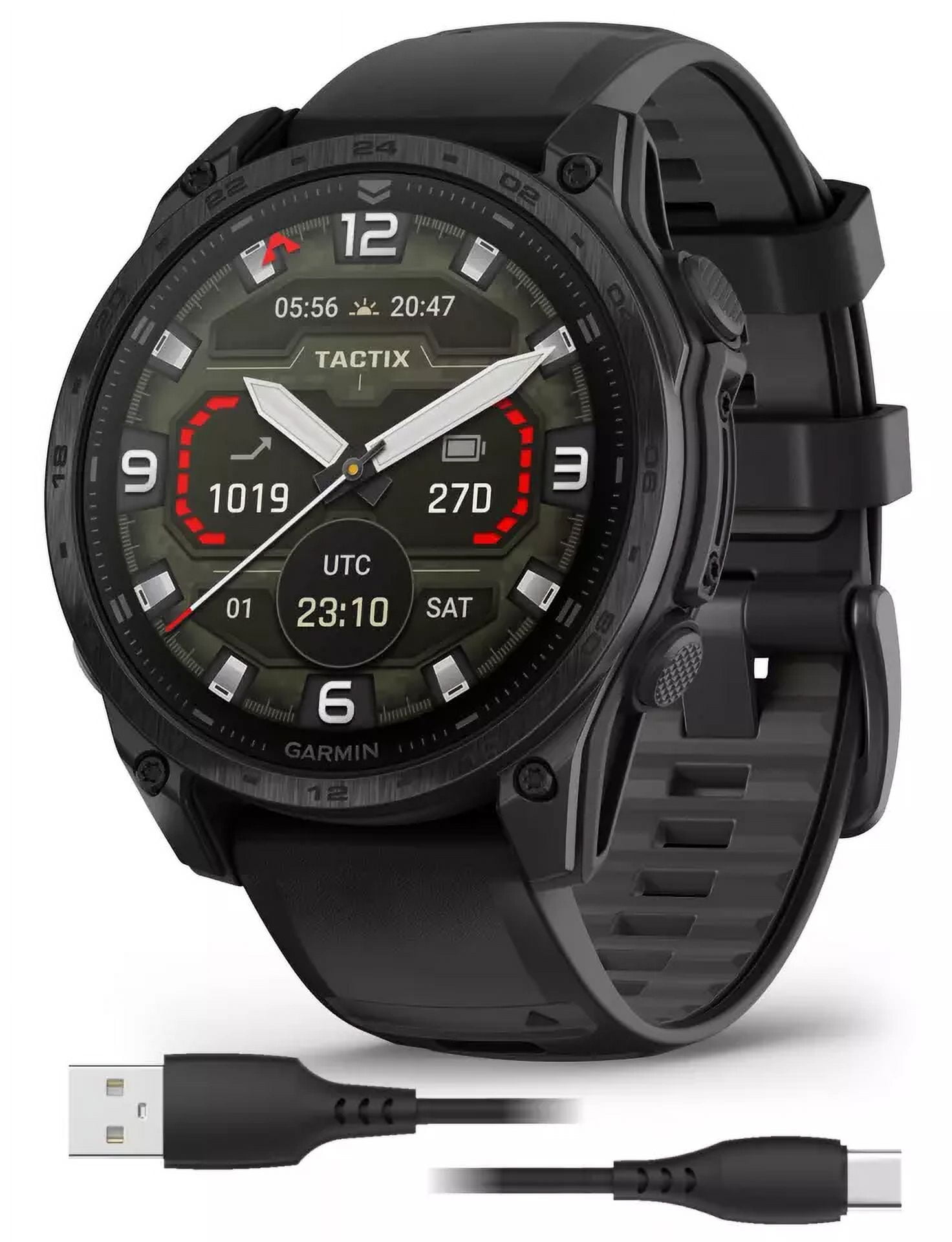 Garmin tactix 8 47mm AMOLED Sapphire Edition Smartwatch with Applied Ballistics Ultralight Solver and Built-In Flashlight (Black)