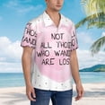 thumbnail image 3 of Fuzoiu Not All Those Who Wander Are Lost Print Hawaiian Shirt for Men, Summer Beach Casual Short Sleeve Button Down Shirts, Men’s Beach Summer Shirts with Pocket,Medium, 3 of 7