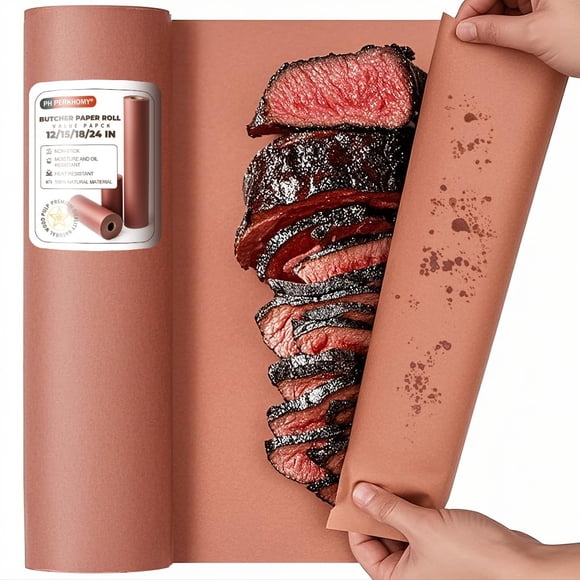 Papel de carnicero PH PERKHOMY rosa, 45 cm x 365 m, para ahumador y barbacoa