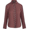 thumbnail image 1 of Anne Klein Womens Oblique-Striped Knit Blouse, red, XXS, 1 of 1