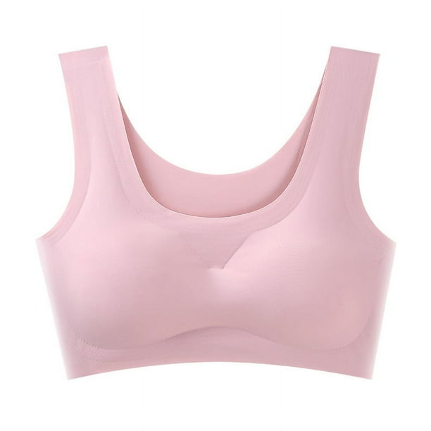 Ropa interior japonesa sin costuras de una pieza para mujer, sujetador deportivo de yoga con espalda descubierta de seda helada