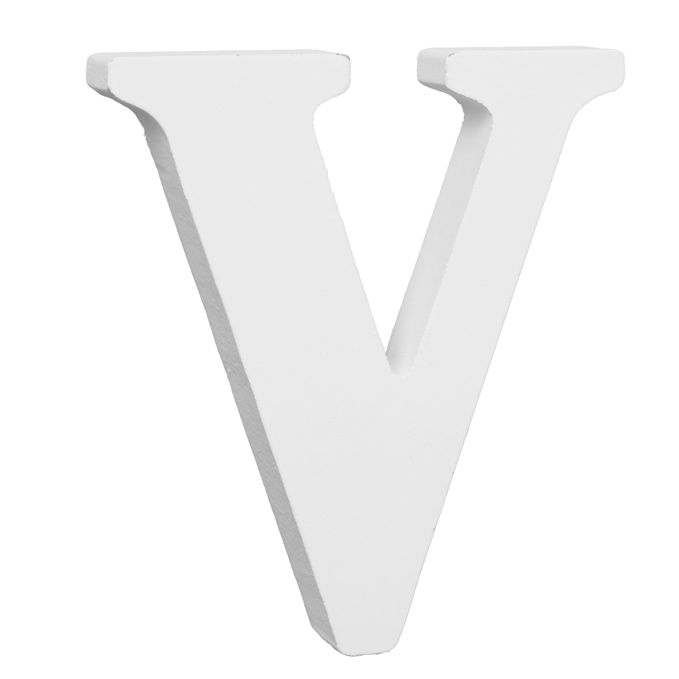 Hello Hobby 3" White Wood Letter V